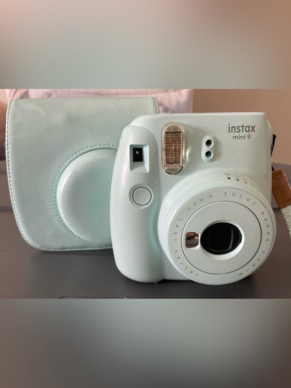 Fujifilm Instax Mini 9 Camera and Pouch in Light Blue
